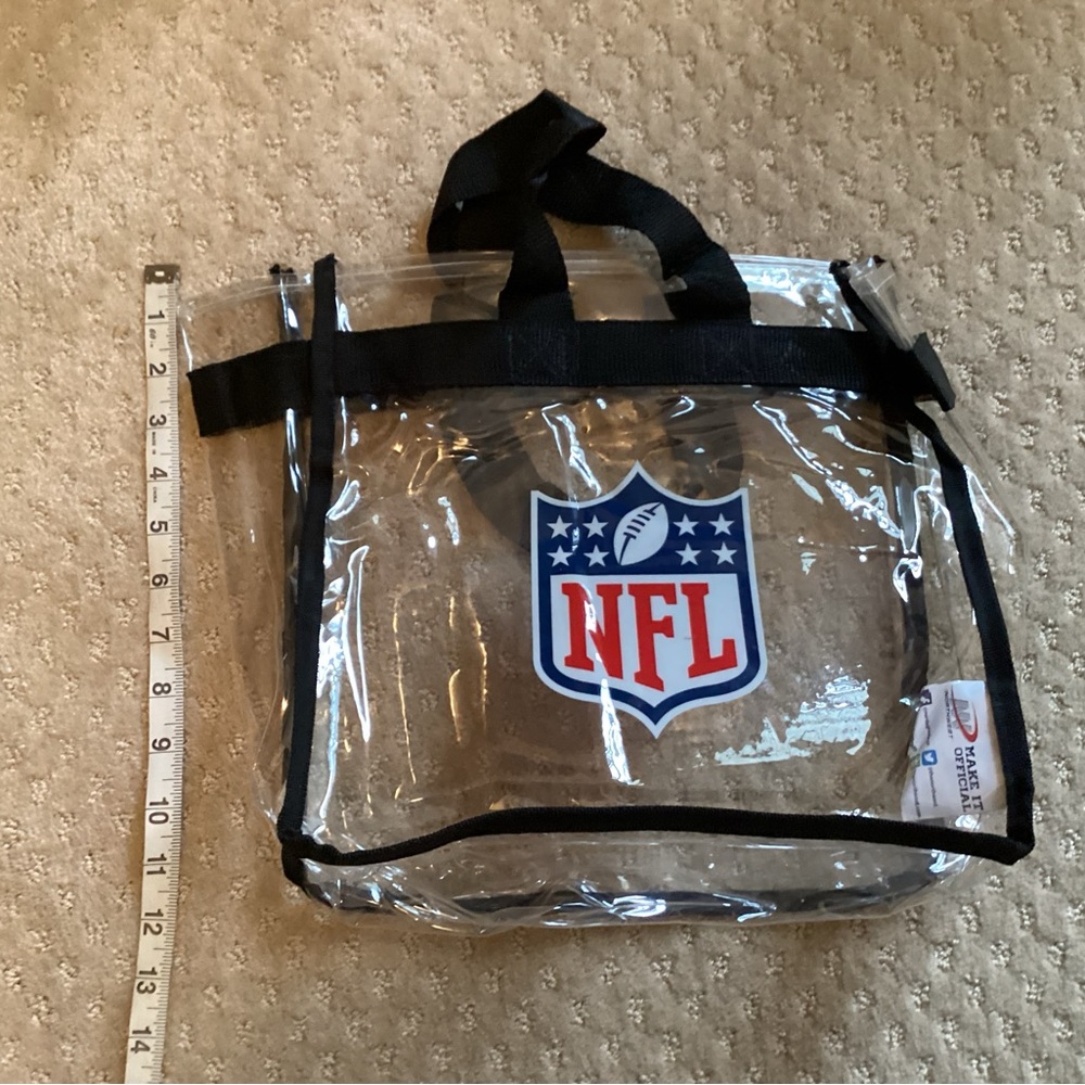 NFL Clear Tote Bag with Black Straps